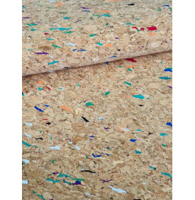 Coupon Liège Multicolore Naturel – 50 x 70 cm – Tissu Créatif pour DIY & Accessoires