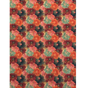 Liège Imprimé Coquelicots Multicolore – Rouge, Noir, Menthe – Coupon 50x70 cm