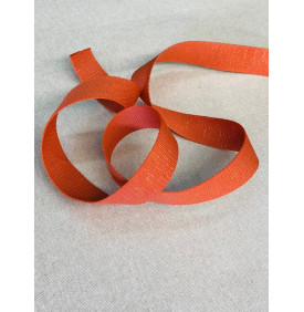 Sangle Coton 30 mm Rouille. Métallisé Argent (98% Coton, 2% Lurex Argent) - Tissus LM
