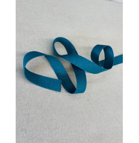 Sangle Coton 30 mm Turquoise. Métallisé Argent (98% Coton, 2% Lurex Argent) - Tissus LM