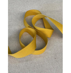 Sangle Coton 30 mm / Moutarde Lurex Argent