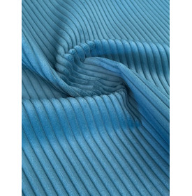 Coupon Velours Côtelé "Futé" Canard - Côtes 10 mm - 50 x 70 cm - Tissu Ameublement