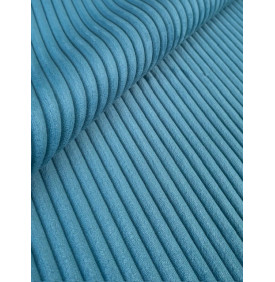 Velours larges côtes 10 mm bleu canard (400 g/m²) – Coupon 50x70 cm, doux, épais et résistant.