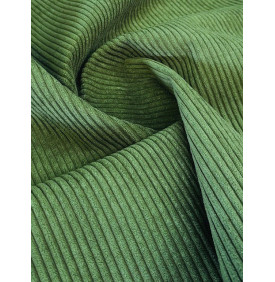 Coupon Velours Côtelé 5 mm d'ameublement – Huggy Kaki  (50 x 70 cm) - Tissus LM