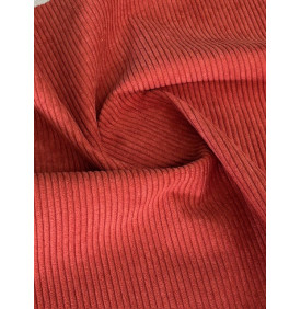 Coupon Velours Côtelé 5 mm d'ameublement – Huggy Terracotta (50 x 70 cm) - Tissus LM