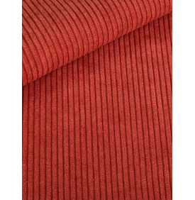 Coupon Velours Côtelé Épais Huggy 5 mm – Terracotta – Moyennes Côtes – 50x70 cm