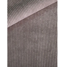 Coupon Velours Côtelé "Huggy" Taupe - Côtes 5 mm – 50 x 140 cm – Tissu d’Ameublement