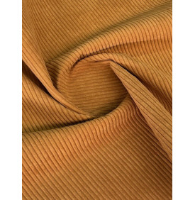 Coupon Velours Côtelé "Huggy" Ocre - Côtes 5 mm – 50 x 140 cm - Tissu d’Ameublement