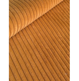 Coupon Velours Côtelé "Futé" Ocre - Cotes 10 mm – 50 x 70 cm - Tissu d’Ameublement