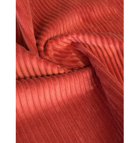tissu velours côtelé larges côtes 'Futé' coloris Terracotta – 10 mm – Dimensions : 50 x 70 cm. Tissu LM