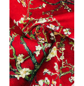 Coupon Tissu Velours Palatine : Amandier Rouge (525 g/m²) - 50 x 70 cm - Tissu Ameublement