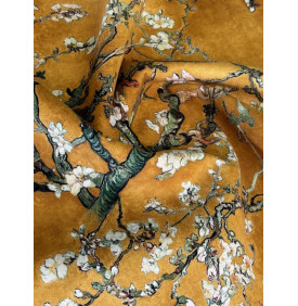 Coupon Tissu Velours Palatine : Amandier Ocre (525 g/m²) - 50 x 70 cm - Tissu Ameublement