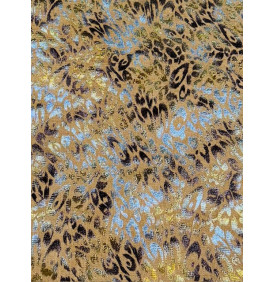 Tissu Jacquard SAAYA – Léopard Fauve & Doré | Coupon 50x70 cm