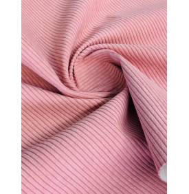 Velours Côtelé 5 mm "Huggy". Rose (Coupon 50 x 70 cm)