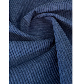 Velours Côtelé 5 mm "Huggy". Marine (Coupon 50 x 70 cm)