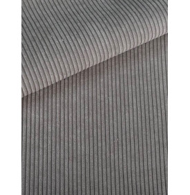 Coupon Velours Côtelé – "Huggy" Gris Souris - Côtes 5 mm – 50 x 70 cm – Tissu d’Ameublement