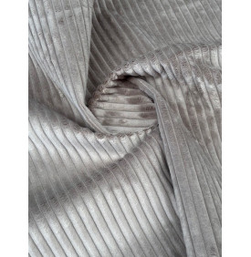 Coupon Velours Côtelé "Futé" Taupe - Côtes 10 mm – 50 x 70 cm - Tissu d’Ameublement