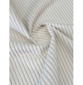 Coupon Velours Côtelé "Futé" Écru - Côtes 10 mm – 50 x 70 cm - Tissu d’Ameublement