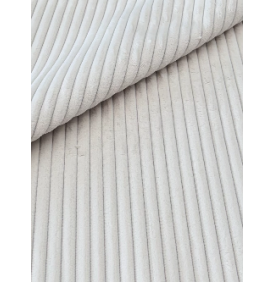 Velours larges côtes 10 mm écru (400 g/m²) – Coupon 50x70 cm, doux, épais et résistant.