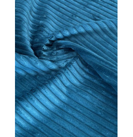 Coupon Tissu Velours Grosses Côtes Hannibal 15 mm Canard – 50 x 70 cm