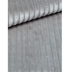 Coupon Velours Côtelé "Hannibal" Taupe 15 mm – Tissu d’Ameublement – 50 x 70 cm