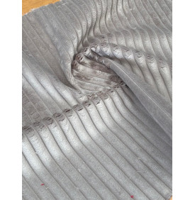 Coupon Tissu Velours Hannibal Taupe 15 mm – Grosses Côtes – 50 x 70 cm