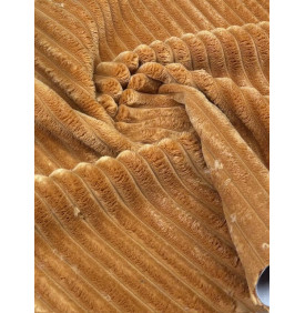 Coupon Tissu Velours Hannibal Ocre 15 mm – Grosses Côtes – 50 x 70 cm
