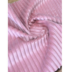 Coupon Tissu Velours Hannibal Bois de Rose 15 mm – Grosses Côtes – 50 x 70 cm