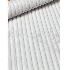 Coupon Velours Côtelé "Hannibal" Écru 15 mm – Tissu d’Ameublement – 50 x 70 cm