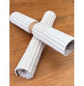 Coupon Velours Côtelé "Hannibal" Écru 15 mm – Tissu d’Ameublement – 50 x 70 cm