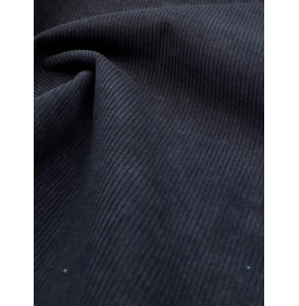 Coupon Velours Côtelé Épais Starsky 3 mm – Noir – Fines Côtes – 50x70 cm