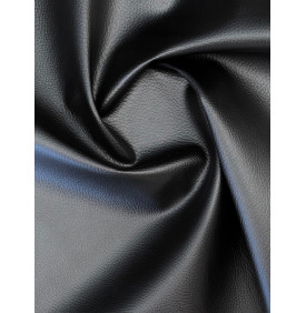 Simili Cuir Uni – Karia Noir – Effet Cuir Grainé – Coupon 50x70 cm