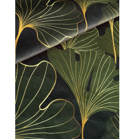 Coupon Velours Ras Palatine – Ginkgo Tiffany Vert | Coupon 50x70 cm