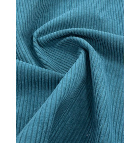 Coupon Velours Côtelé Épais Huggy 5 mm – Canard – Moyennes Côtes – 50x70 cm