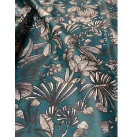 Coton Enduit – Java Océan – Motif Jungle Exotique | Coupon 50x160 cm