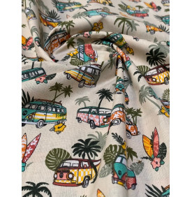 Coupon Coton Enduit “Surf” Kaki – 50 x 160 cm – Tissu Imperméable