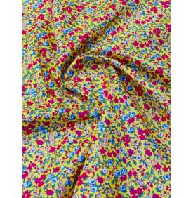 Coton Enduit – Léonie Jaune – Mini Fleurs | Coupon 50x160 cm