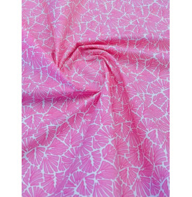 Coton Enduit – Antibes Rose – Éventails Graphiques | Coupon 50 x 160 cm