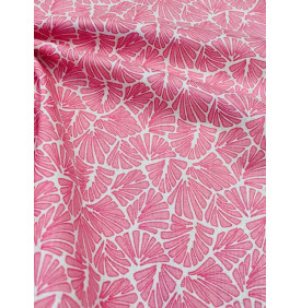 Coton Enduit – Antibes Rose – Éventails Graphiques | Coupon 50 x 160 cm