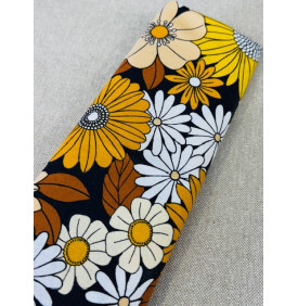 Coupon Coton Enduit “Seventies Gold” – 50 x 160 cm – Tissu Imperméable