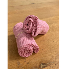 Filet Coton Bio Rose Framboise – Maille Souple Ajourée – Coupon 50 x 70 cm