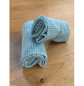 Filet Coton Bio – Bleu Glacier – Maille Ajourée Souple | Coupon 50 x 70 cm