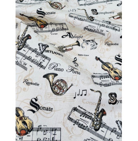 Coupon Coton Enduit “Virtuoso Crème” – 50 x 160 cm – Tissu Imperméable