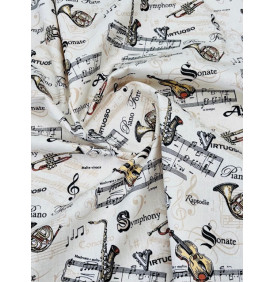 Coupon Coton Enduit “Virtuoso Crème” – 50 x 160 cm – Tissu Imperméable