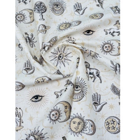 Coupon Coton Enduit “Astro Écru” – 50 x 160 cm – Tissu Imperméable