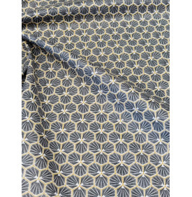 Coton enduit – Riad ardoise – Motif géométrique – Coupon 50 x 160 cm