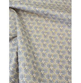 Coton Enduit – Riad Taupe – Motif Géométrique – Coupon 50 x 160 cm