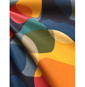 Coupon Coton Enduit – Sixties Multicolore - Tissu Imperméable | Coupon 50x155 cm