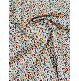 Coupon Coton Enduit "Otma" Kaki/ Rose – 50 x 150 cm - Tissu Imperméable