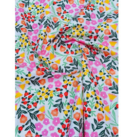 Coton Enduit – Martine Rose Vert – Motif Fleuri